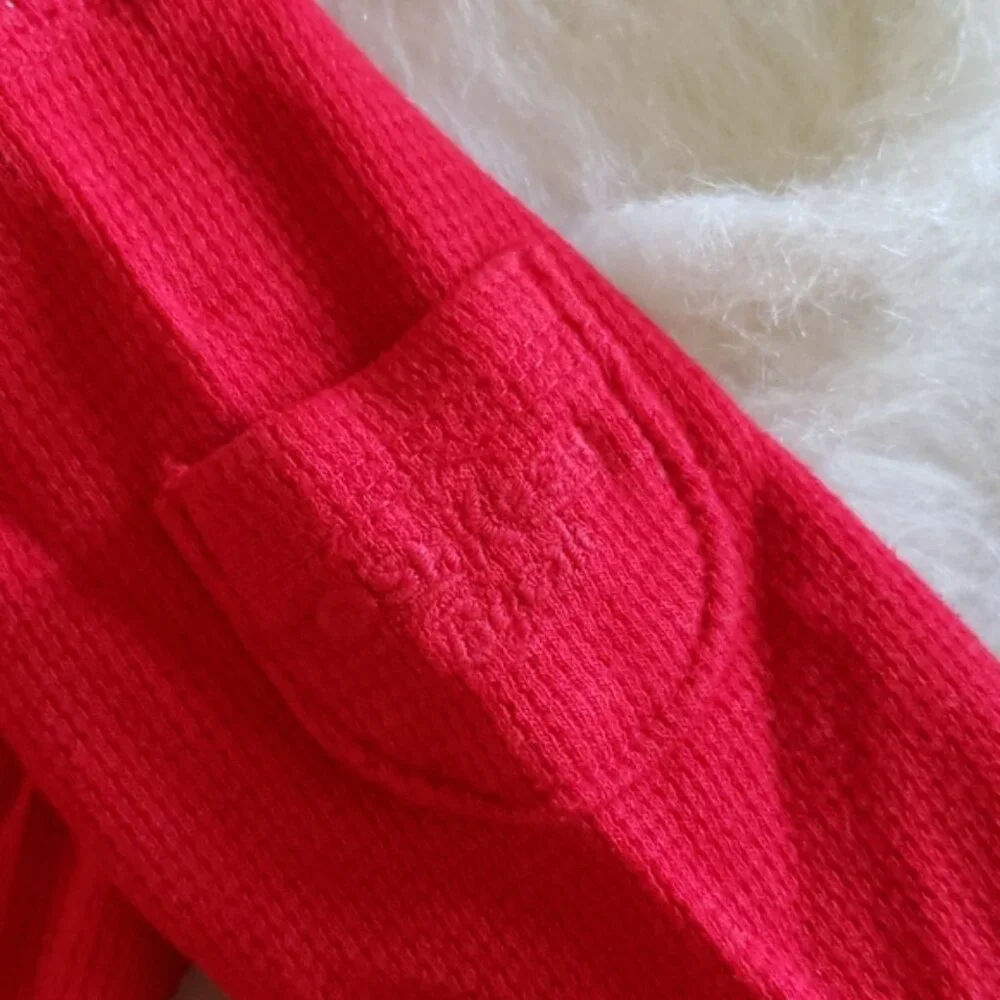 OSHKOSH B'GOSH **3 for $20 item** Red Thermal Henley Long Sleeve One Piece 24 mo